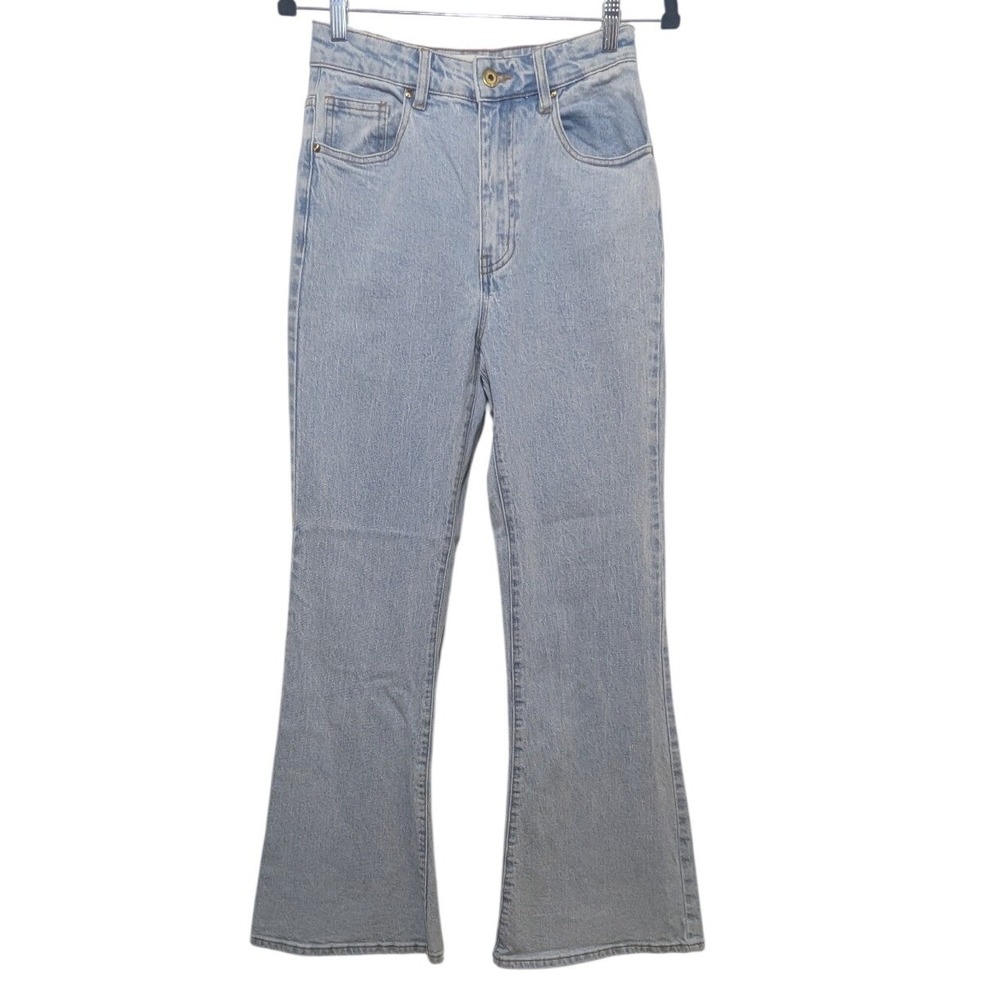 Cotton On High Rise Original Flare Jean Ligh Wash Women 6 Light Blue Denim Boho